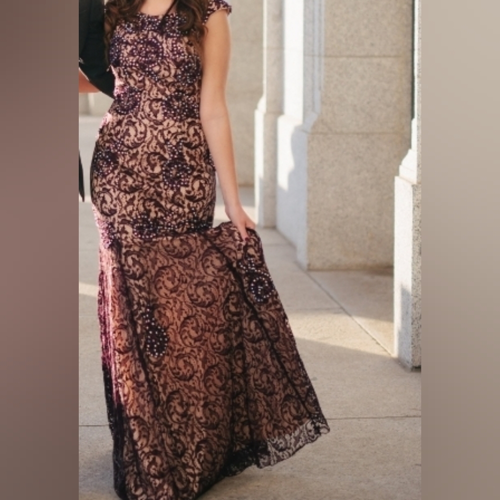 Royal Purple/Plum Mermaid Lace Flair Dress